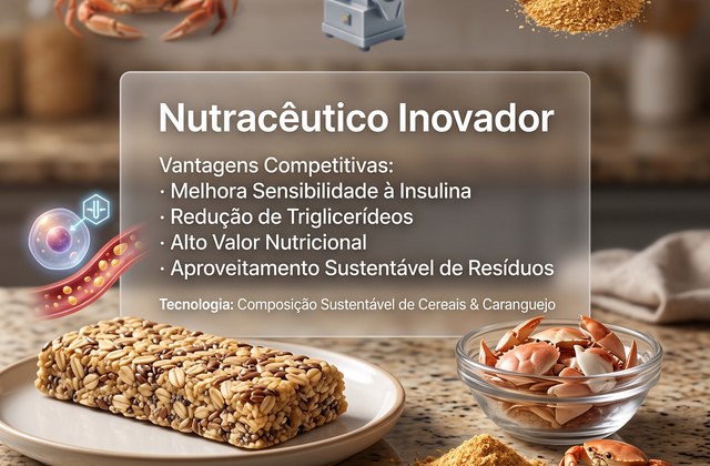 BR 10 2013 027510 7 - Composição alimentícia nutracêutica contendo cereais integrais e resíduo sólido de carcaças de caranguejos
