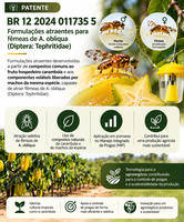 BR 12 2024 011735 5 - Formulações atraentes para fêmeas de A. obliqua (Diptera: Tephritidae) oriundas de compostos comuns ao fruto hospedeiro carambola e aos componentes voláteis liberados por machos homoespecíficos.