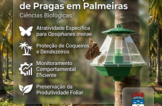 BR 10 2018 000784 0 - Monitoramento e controle comportamental com feromônio sexual da praga desfolhadora, Opsiphanes invirae Hubner, 1808 (Lepidoptera: Nymphalidae)
