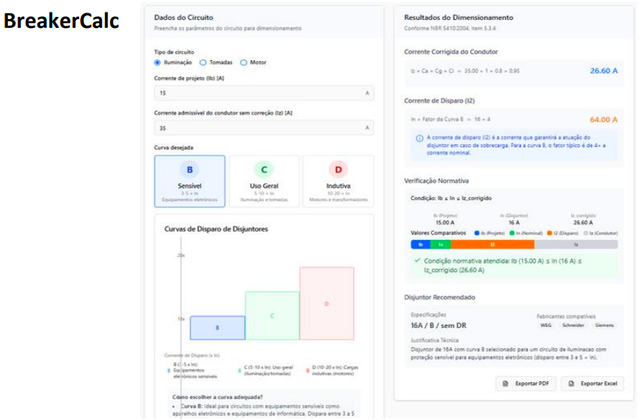 Breakercalc – Dimensionamento de Disjuntores